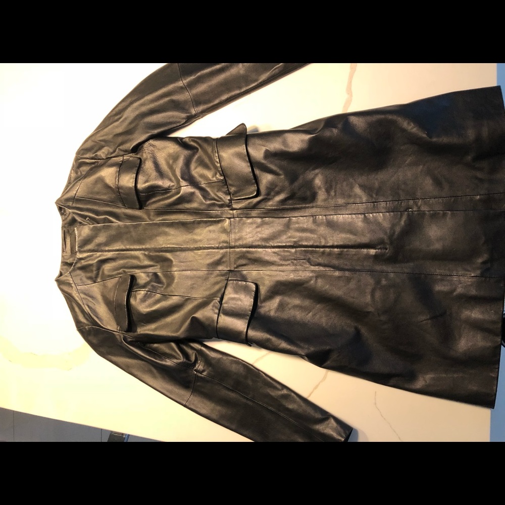 Emporio armani leather coat